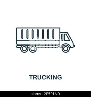 Symbol für LKW-Linie. Einfarbiges „Simple Trucking“-Kontursymbol für Vorlagen, Webdesign und Infografiken Stock Vektor