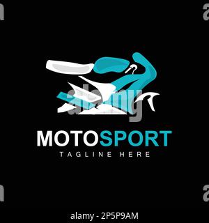 Motosport-Logo, Vektormotor, Fahrzeugdesign, Reparatur, Ersatzteile, Motorradteam, Fahrzeugkauf und -Verkauf und Unternehmensmarke Stock Vektor