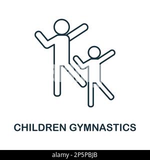 Symbol für Linie für Gymnastik für Kinder. Einfarbiges Symbol für Simple Children Gymnastics für Vorlagen, Webdesign und Infografiken Stock Vektor