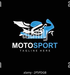 Motosport-Logo, Vektormotor, Fahrzeugdesign, Reparatur, Ersatzteile, Motorradteam, Fahrzeugkauf und -Verkauf und Unternehmensmarke Stock Vektor