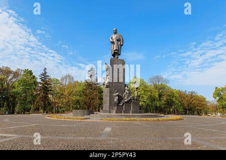 Denkmal für Taras Schewtschenko im Zentrum von Charkiv, Ukraine Stockfoto
