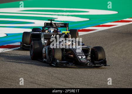 17 BENAVIDES Brad (Spa), PHM Racing by Charouz, Dallara F2, Action 16 NISSANY Roy (isr), PHM Racing by Charouz, Dallara F2, Action während der 1. Runde der FIA Formel-2-Meisterschaft 2023 vom 2. Bis 5. März 2023 auf der Bahrain International Circuit in Sakhir, Bahrain – Foto Xavi Bonilla/DPPI Stockfoto