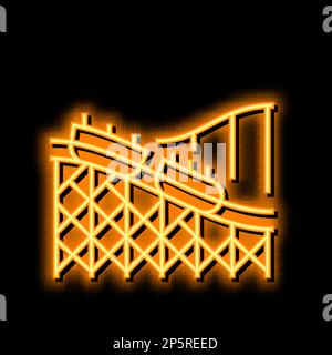 Achterbahn-Vergnügungspark Neon Glow Icon Illustration Stock Vektor