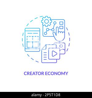 Creator Economy blaues Gradientensymbol Stock Vektor