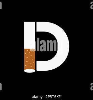 Rauchlogo mit Buchstabe D und Zigarettensymbol. Vektor Des Tabaklogos Stock Vektor
