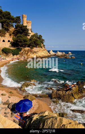 Lloret de Mar Sa Caleta. Costa Brava. Provinz Girona. Katalonien. Spanien Stockfoto