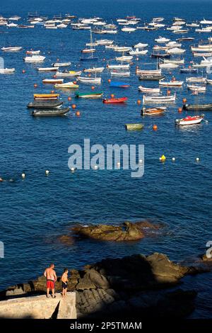 Calella de Palafrugell. Hafen von Calau. Costa Brava. Provinz Girona. Katalonien. Spanien Stockfoto