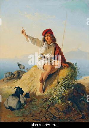 Нефф Тимолеон Карл фон - Неаполитанская овчарка - Русская школа - XIX век - Neff Timoleon Carl von - ein neapolitanischer Schäferhund - Russische Schule - 19. Jahrhundert Stockfoto