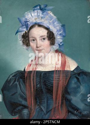 Нефф Тимолеон Карл Фон - Портрет графини - Русская школа - XIX век - Neff Timoleon Carl von - Porträt einer Gräfin - Russische Schule - 19. Jahrhundert Stockfoto