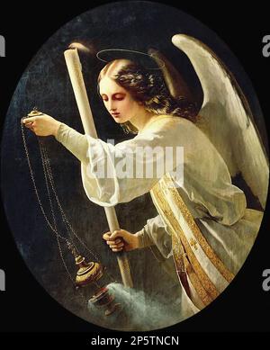 Нефф Тимолеон Карл фон - Ангел - Русская школа - XIX век - Neff Timoleon Carl von - Angel - Russische Schule - 19. Jahrhundert Stockfoto