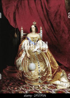 Нефф Тимолеон Карл Фон - Портрет Александры Федоровны - Русская школа - XIX век - Neff Timoleon Carl von - Portrait von Alexandra Feodorowna - Russische Schule - 19. Jahrhundert Stockfoto