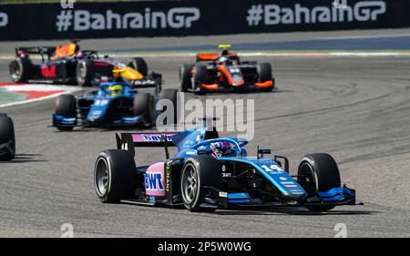 Jack Doohan von Invicta Virtuosi Racing während des F2. Spielerennen vor dem Bahrain Grand Prix auf der Bahrain International Circuit, Sakhir. Foto: Sonntag, 5. März 2023. Stockfoto