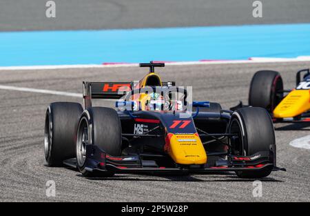 Dams' Ayumu Iwasa während des F2. Kinorennen vor dem Bahrain Grand Prix auf der Bahrain International Circuit, Sakhir. Foto: Sonntag, 5. März 2023. Stockfoto