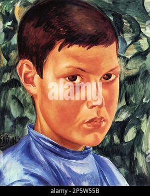 Петров-Водкин Кузьма - Портрет мальчика - Русская школа - XIX век - Petrov-Vodkin Kuzma - Portrait of a Boy - Russische Schule - 19. Jahrhundert Stockfoto