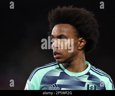 London, England, 6. März 2023. Willian von Fulham während des Premier League-Spiels im GTECH Community Stadium, London. Das Bild sollte lauten: Paul Terry/Sportimage Stockfoto