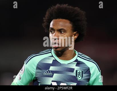 London, England, 6. März 2023. Willian von Fulham während des Premier League-Spiels im GTECH Community Stadium, London. Das Bild sollte lauten: Paul Terry/Sportimage Stockfoto