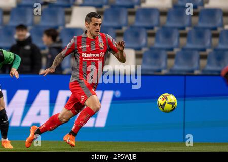 Emanuele Valeri (Cremonese) während des italienischen „Serie A“-Spiels zwischen Sassuolo 3-2 Cremonese im Mapei-Stadion am 6. März 2023 in Reggio Emilia (Italien). Kredit: Maurizio Borsari/AFLO/Alamy Live News Stockfoto