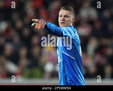 London, England, 6. März 2023. Bernd Leno von Fulham während des Premier League-Spiels im GTECH Community Stadium, London. Das Bild sollte lauten: Paul Terry/Sportimage Stockfoto