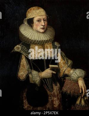 Porträt einer Lady. Eine Dame zur Zeit von Mary, Königin von Schottland, Künstlerin Unbekannt 1615-20 Stockfoto