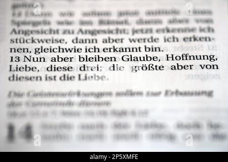 Bibeltext „das Lied der Lieder“ Stockfoto