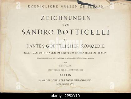 Die göttliche Komödie illustriert von Botticelli, Sandro Botticelli (Florenz, Italien, 1445 - 1510) 1887 Stockfoto