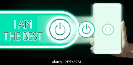 Handschriftlicher Text Ich bin der Beste. Geschäftsübersicht dankbar, dass du die Philosophie eines weiteren Tages lebst Stockfoto