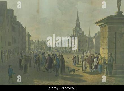 Das Castlegate, Aberdeen 1800, Stockfoto