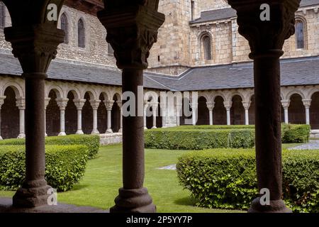 Coister von Sant Miquel, Klöster der romanischen Kathedrale von Santa Maria, La Seu d'Urgell, Lleida, Katalonien, Spanien Stockfoto