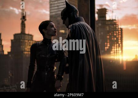 Batman Zoe Kravitz & Robert Pattinson Stockfoto