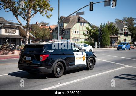 Einheit eines Polizei-suv in den Straßen von Slovang Stockfoto