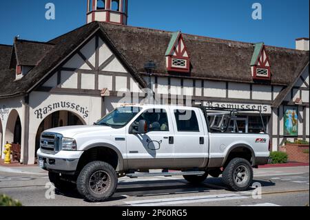 Detail eines 1999 Ford Super Duty F-Series F-250 weißen Pickup-Lkws Stockfoto