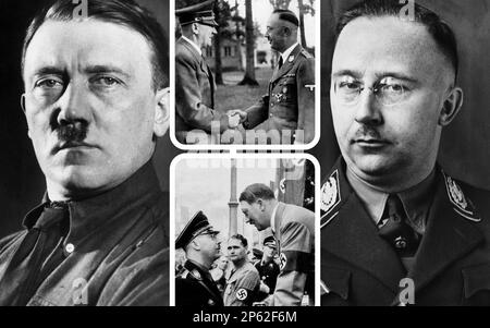 Adolf Hitler und Heinrich Himmler, die zusammen mit Göring als die wichtigsten und einflussreichsten Offiziere nach Hitler selbst galten. Stockfoto