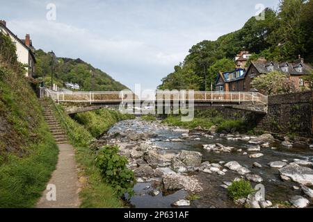 Lynmouth Dorf und Hafen, Devon, England Stockfoto