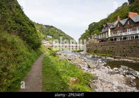 Lynmouth Dorf und Hafen, Devon, England Stockfoto