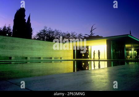 Barcelona: Deutscher Pavillon für die Internationale Ausstellung 1929 in Barcelona. (Architekt: Ludwig Mies van der Rohe). Montjuc Stockfoto