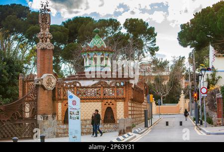 Pavellons De La Finca Güell, von Antonio Gaudi. Barcelona. Katalonien. Spanien Stockfoto