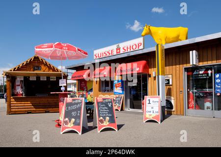 Schweiz, Kanton Freiburg, Bulle, Bulle, traditionelle Käse Stockfoto