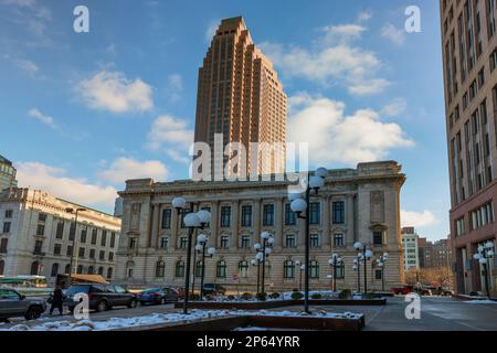 Cleveland, Ohio, USA - 24. Januar 2023: Ein Teil der Innenstadt von Cleveland, Ohio, Stockfoto