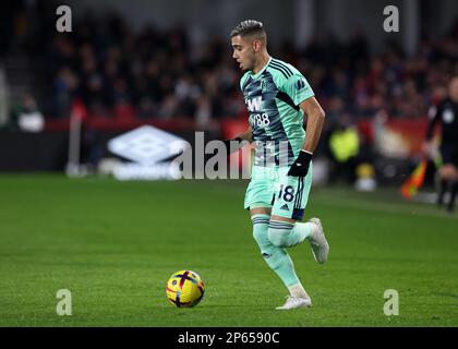 6. März 2023; GTECH Community Stadium, Brentford, London, England; Premier League Football, Brentford gegen Fulham; Andreas Pereira von Fulham Stockfoto