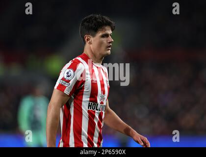 6. März 2023; GTECH Community Stadium, Brentford, London, England; Premier League Football, Brentford gegen Fulham; Christian Norgaard von Brentford Stockfoto