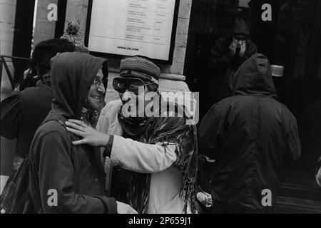 Archive 90ies: Anarchisten protestieren gegen G7-Gipfel, Lyon, Frankreich, 1996 Stockfoto