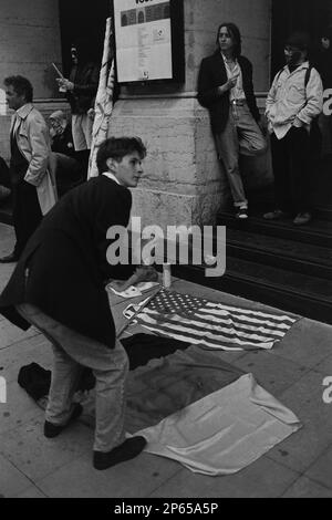 Archive 90ies: Anarchisten protestieren gegen G7-Gipfel, Lyon, Frankreich, 1996 Stockfoto