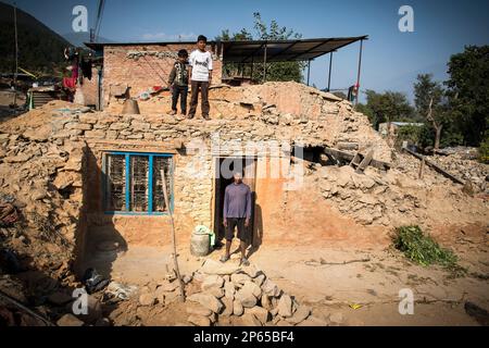 Nepal, Nuwakot Bezirk, ein Jahr nach dem Erdbeben Stockfoto