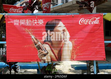 Coca Cola Adevertsing, Hong Kong, China Stockfoto