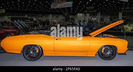 DETROIT, MI/USA - 24. Februar 2023: A 1970 Chevrolet Chevelle Interpretation, in Detroit AutoRama. Stockfoto