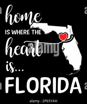 Zuhause ist, wo das Herz ist. US-Bundesstaat Florida. Stock Vektor