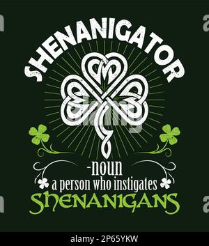 Sänger - Substantiv - eine Person, die Sänger anstiftet. Irisches St. Patrick Day-Design Stock Vektor