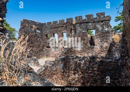 Ruinen von Fort James, Kunta Kinteh Island (James Island), UNESCO-Weltkulturerbe, westlicher Sklavenhandel, Gambia, Afrika Stockfoto