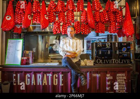 Albert Adria in Tickets Bar, AV del Paralelo 164, Barcelona, Spanien Stockfoto