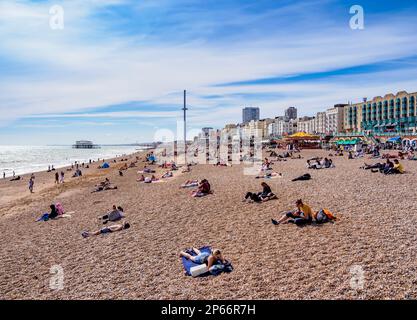 Brighton Beach, City of Brighton and Hove, East Sussex, England, Großbritannien, Europa Stockfoto